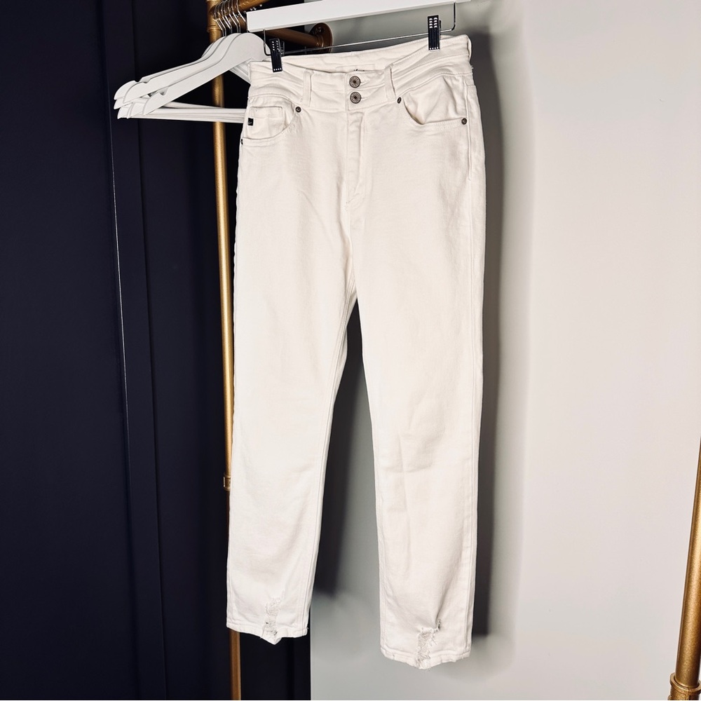 KanCan White Straight Leg Jeans